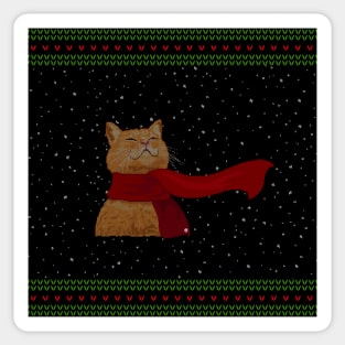 Knitted Cat Sticker